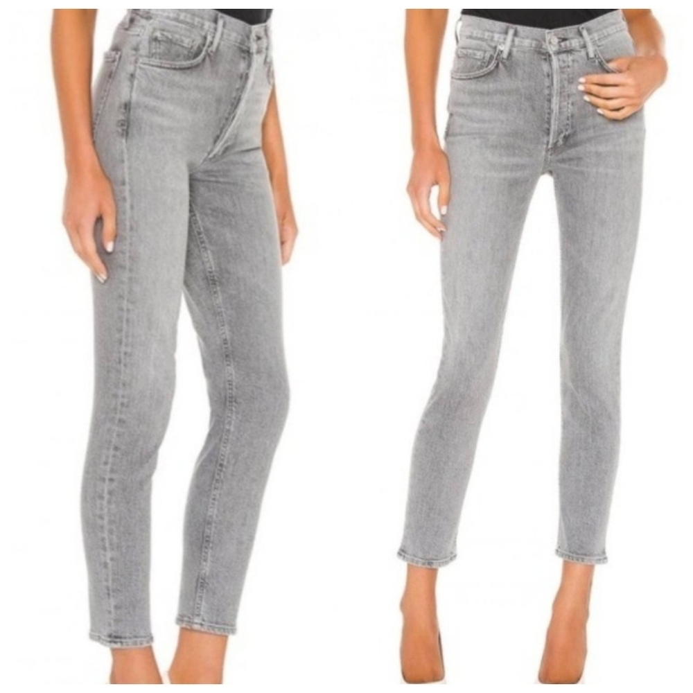 Agolde Nico High Rise Button Fly Faded Gray Jeans Size 30/10